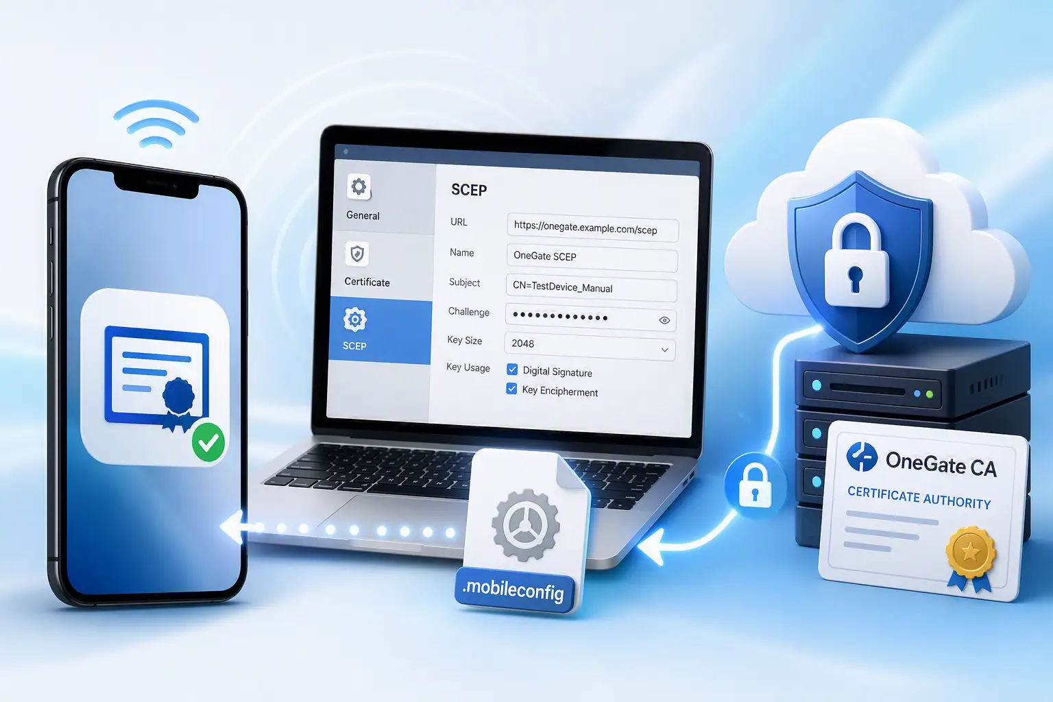 【OneGate検証】MDMにSCEP機能がなくてもOK！構成プロファイルを使ったAppleデバイスへのクライアント証明書配布の画像